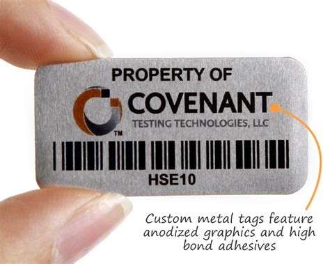 custom metal part tags|custom metal tags and labels.